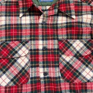 Pendleton shirt Red Plaid Wool Long sleeve